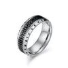 Hip-Hop Geometric Titanium Steel Polishing Plating Unisex Rings