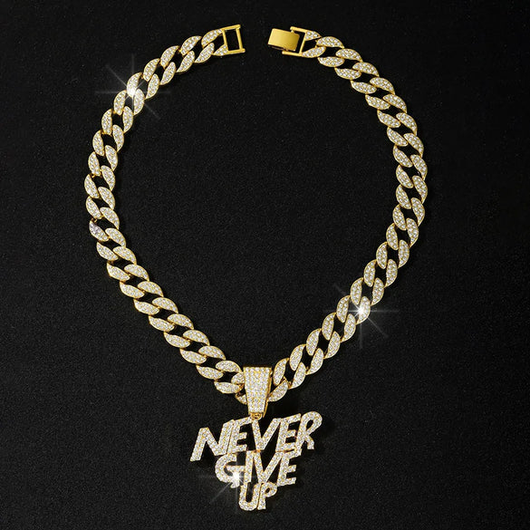 Hip-Hop Letter Alloy Inlay Rhinestones Unisex Charms Pendant Necklace