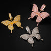 Hip Hop Micro Inlaid Zircon Butterfly Cuban Chain Necklace Alloy Electroplated Animal Style Fashion Jewelry For Women And Men
