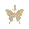 Hip Hop Micro Inlaid Zircon Butterfly Cuban Chain Necklace Alloy Electroplated Animal Style Fashion Jewelry For Women And Men