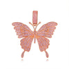 Hip Hop Micro Inlaid Zircon Butterfly Cuban Chain Necklace Alloy Electroplated Animal Style Fashion Jewelry For Women And Men