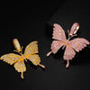 Hip Hop Micro Inlaid Zircon Butterfly Cuban Chain Necklace Alloy Electroplated Animal Style Fashion Jewelry For Women And Men