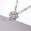 Hip Hop Micro Inlaid Zircon Heart Pendant Copper Necklace With Water Wave Chain Electroplated Clavicle Chain For Men And Women