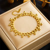 Hip Hop Neutral Style Simple Chain With Steel Ball Stitching And Tassel Titanium Steel Bracelet Geometric Electroplated
