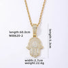 Hip-Hop Palm  304 Stainless Steel Copper Plating Chain Inlay Zircon K Gold Plated Rhodium Plated Men'S Necklace Pendant