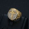 Hip-Hop Punk Cross Titanium Steel Plating Inlay Rhinestones Men'S Wide Band Rings
