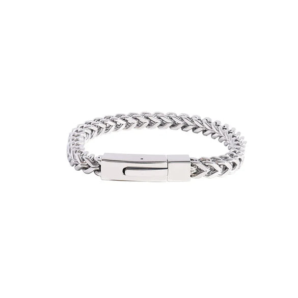 Hip-Hop Punk Solid Color Stainless Steel Plating Unisex Bracelets