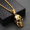 Hip-Hop Punk Streetwear Skull Stainless Steel Alloy Iron Plating Men'S Pendant Necklace