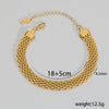 Hip Hop Punk Style Stainless Steel Geometric Cuban Bracelet Plated Real Gold Handmade Woven Chain