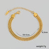 Hip Hop Punk Style Stainless Steel Geometric Cuban Bracelet Plated Real Gold Handmade Woven Chain