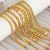 Hip Hop Punk Style Stainless Steel Geometric Cuban Bracelet Plated Real Gold Handmade Woven Chain