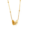 Wholesale Jewelry Hip-Hop Retro Butterfly 304 Stainless Steel Rhinestone Rhinestones 18K Gold Plated Plating Pendant Necklace