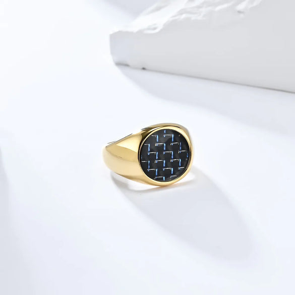 Hip-Hop Retro Color Block 304 Stainless Steel Plating 18K Gold Plated Men'S Rings