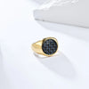 Hip-Hop Retro Color Block 304 Stainless Steel Plating 18K Gold Plated Men'S Rings