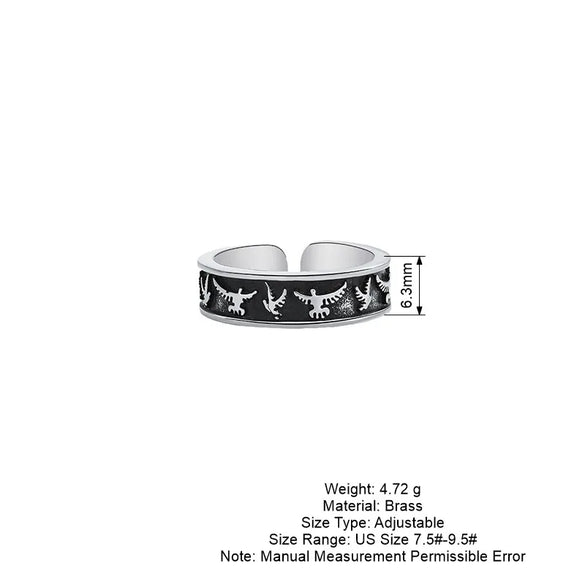 Hip-Hop Retro Color Block Copper Men'S Rings