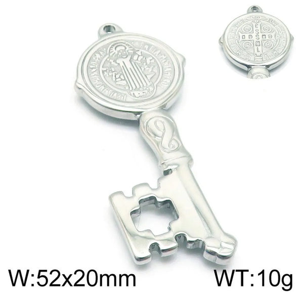 1 Piece Stainless Steel 18K Gold Plated Key Pendant