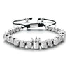 Hip-Hop Retro Crown Stainless Steel Copper Beaded Plating Braid Bracelets