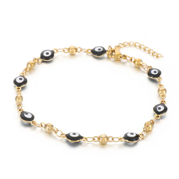 Hip-Hop Retro Eye Titanium Steel 18K Gold Plated Bracelets In Bulk