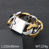 Hip-Hop Retro Geometric 304 Stainless Steel 18K Gold Plated Men'S Bracelets Men Chain Bracelets