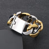 Hip-Hop Retro Geometric 304 Stainless Steel 18K Gold Plated Men'S Bracelets Men Chain Bracelets