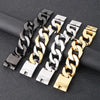 Hip-Hop Retro Geometric 304 Stainless Steel 18K Gold Plated Men'S Bracelets Men Chain Bracelets