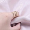 Wholesale Jewelry Hip-Hop Retro Geometric Solid Color 304 Stainless Steel 18K Gold Plated Polishing Open Rings