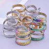 Wholesale Jewelry Hip-Hop Retro Geometric Solid Color 304 Stainless Steel 18K Gold Plated Polishing Open Rings