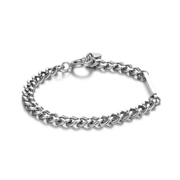 Hip-Hop Retro Geometric Solid Color 304 Stainless Steel Polishing Chain 18K Gold Plated Men'S Bracelets