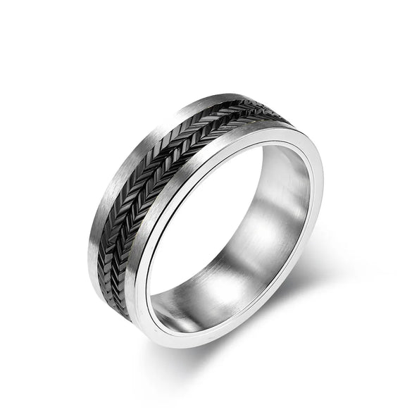 Hip-Hop Retro Grain Stainless Steel Plating Men'S Rings