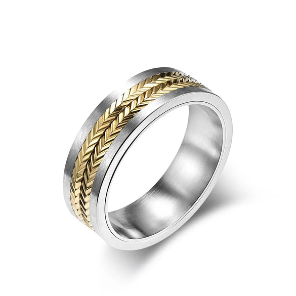 Hip-Hop Retro Grain Stainless Steel Plating Men'S Rings