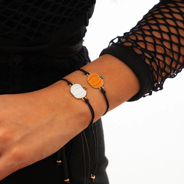 Hip-Hop Retro Pumpkin Alloy Wax Line Wholesale Drawstring Bracelets