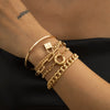 Hip-Hop Retro Round Lock Alloy Wholesale Bracelets