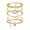 Hip-Hop Retro Round Lock Alloy Wholesale Bracelets