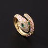 Hip-Hop Retro Simple Style Snake Copper Plating Inlay Zircon Gold Plated Open Rings