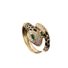Hip-Hop Retro Simple Style Snake Copper Plating Inlay Zircon Gold Plated Open Rings