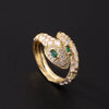 Hip-Hop Retro Simple Style Snake Copper Plating Inlay Zircon Gold Plated Open Rings