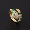 Hip-Hop Retro Simple Style Snake Copper Plating Inlay Zircon Gold Plated Open Rings