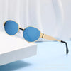 Hip-Hop Retro Solid Color Ac Oval Frame Full Frame Women'S Sunglasses