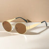 Hip-Hop Retro Solid Color Ac Oval Frame Full Frame Women'S Sunglasses