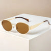 Hip-Hop Retro Solid Color Ac Oval Frame Full Frame Women'S Sunglasses