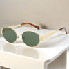 Hip-Hop Retro Solid Color Ac Oval Frame Full Frame Women'S Sunglasses