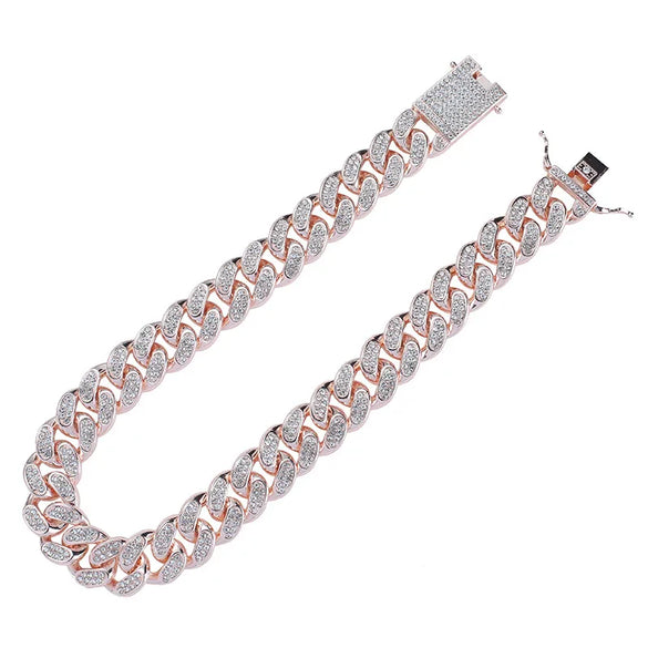 Hip-Hop Retro Waves Zinc Alloy Inlay Rhinestones Men'S Bracelets Necklace