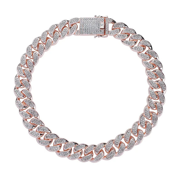 Hip-Hop Retro Waves Zinc Alloy Inlay Rhinestones Men'S Bracelets Necklace