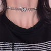 Hip-Hop Rhinestone Butterfly Pendant Insect Necklace