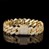 Hip Hop Rhombus Cuban Chain Microinlaid Zircon Copper Bracelet Unisex
