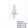 1 Piece 304 Stainless Steel Alloy Copper Rhinestones K Gold Plated Animal Cross Letter