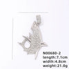 1 Piece 304 Stainless Steel Alloy Copper Rhinestones K Gold Plated Animal Cross Letter