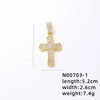 1 Piece 304 Stainless Steel Alloy Copper Rhinestones K Gold Plated Animal Cross Letter