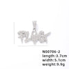 1 Piece 304 Stainless Steel Alloy Copper Rhinestones K Gold Plated Animal Cross Letter