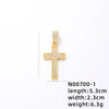 1 Piece 304 Stainless Steel Alloy Copper Rhinestones K Gold Plated Animal Cross Letter